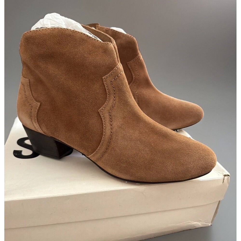 NIB Womens Schutz Abiha Autumn Western Ankle Boot Brown Suede Sz 10 B